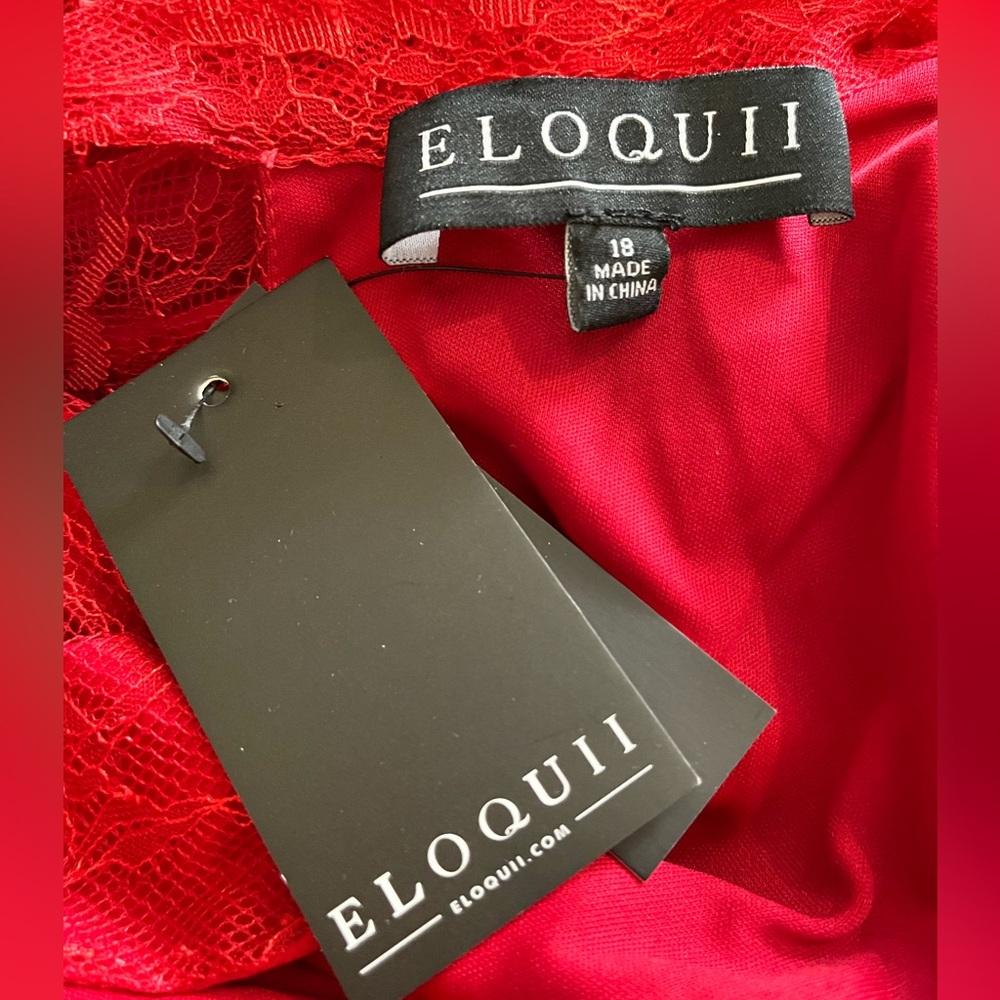 Eloquii Red Long Sleeve Dress - Picture 3 of 6